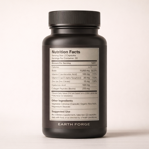 Super Beauty Complex capsules nutrition facts label.